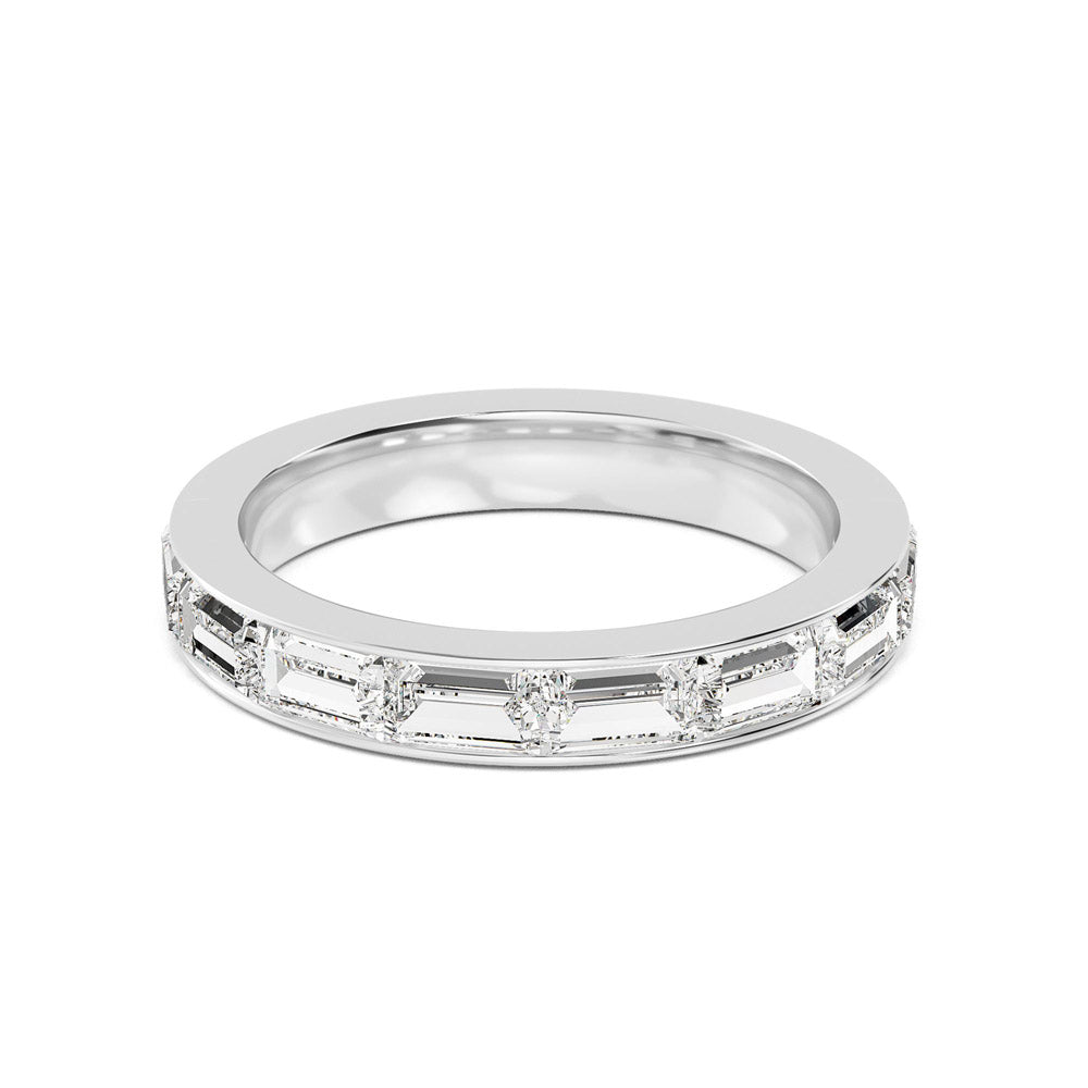 4/5 ctw Baguette Lab Grown Diamond East West Eternity Stackable Bands